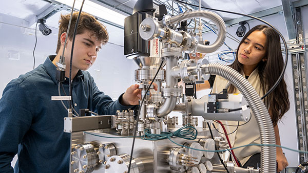 Scientists with an imaging device